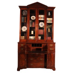 Vintage Mahogany Showcase Cabinet Or Library From The 18th Century