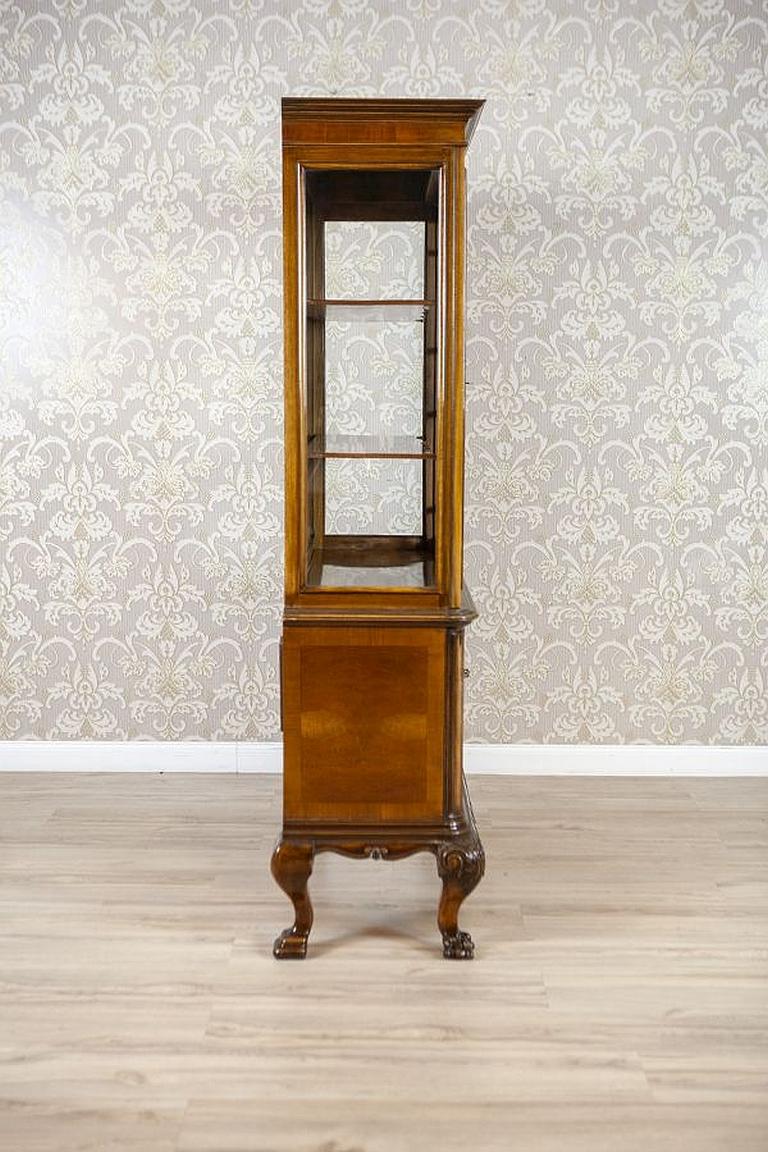 Mid-20th Century Mahogany Showcase from the 1930s Stylized as Chippendale Furniture For Sale