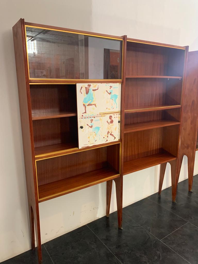 Mahogany Showcase with Bronze Tips by Osvaldo Borsani, 1950s In Good Condition For Sale In Montelabbate, PU