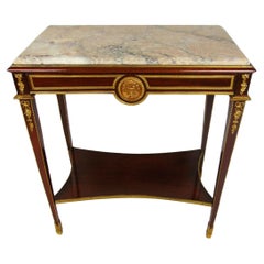 Mahogany Marble top Console Table Gilt Bronze mounts