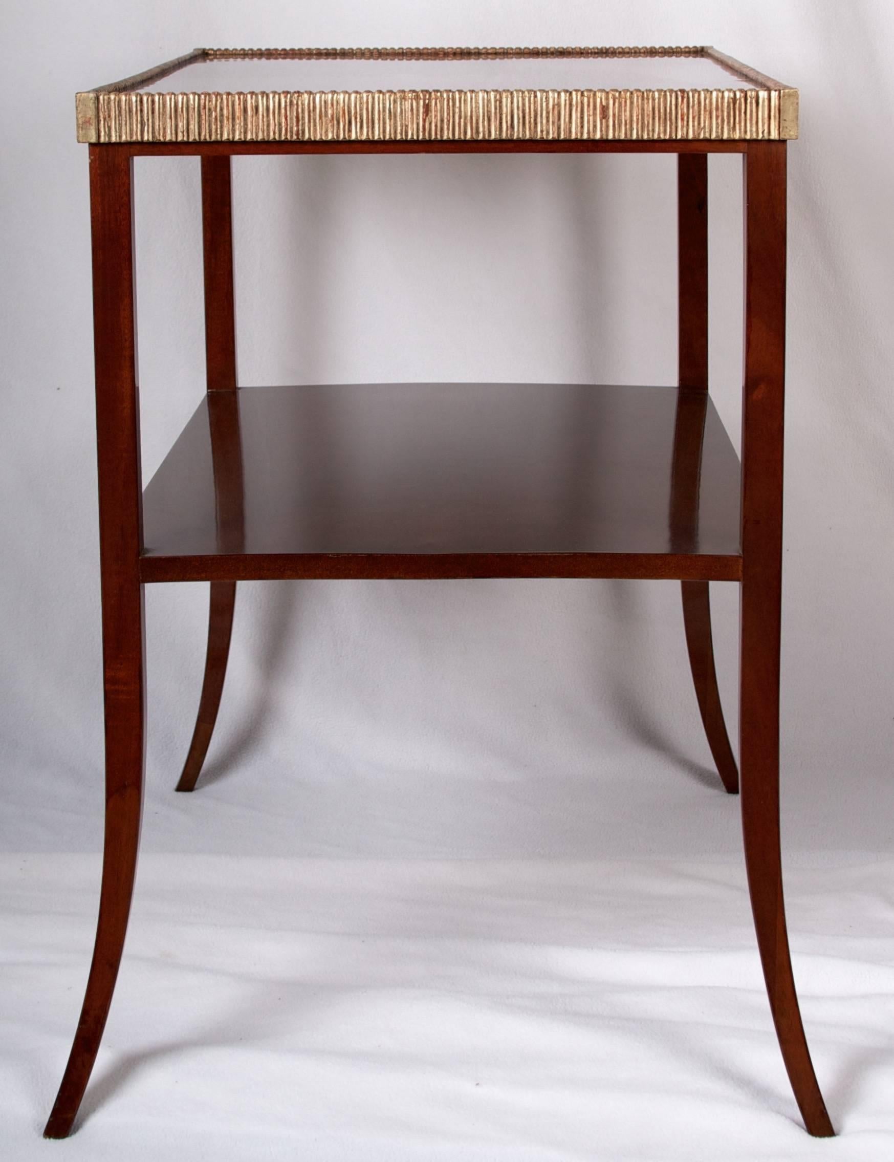 Unknown Mahogany Side Table in the Manner of Leleu