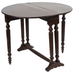 Antique Mahogany Side Table, Made in Italy, Late 19th Century