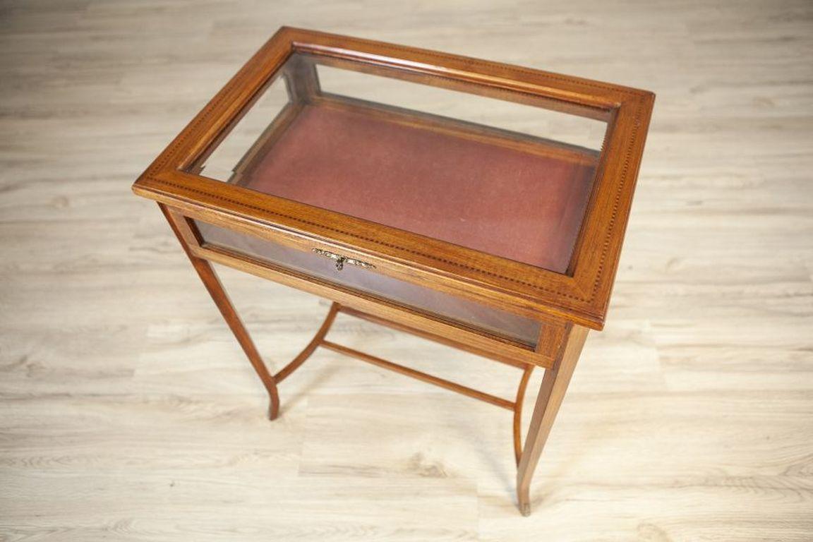 Table d'appoint/showcase/Display Cabinet en acajou du 19ème siècle Bon état - En vente à Opole, PL