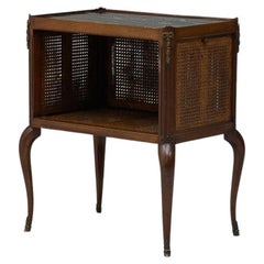 Mahogany Side Table with Green Marble Top