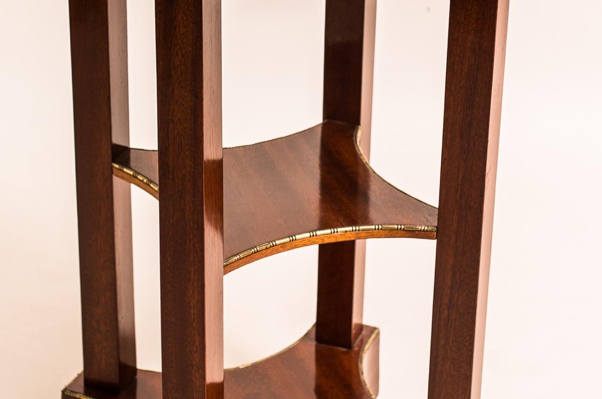 Austrian Mahogany Side Table with Inlayed Cast Brass Edges Art Nouveau, Austria