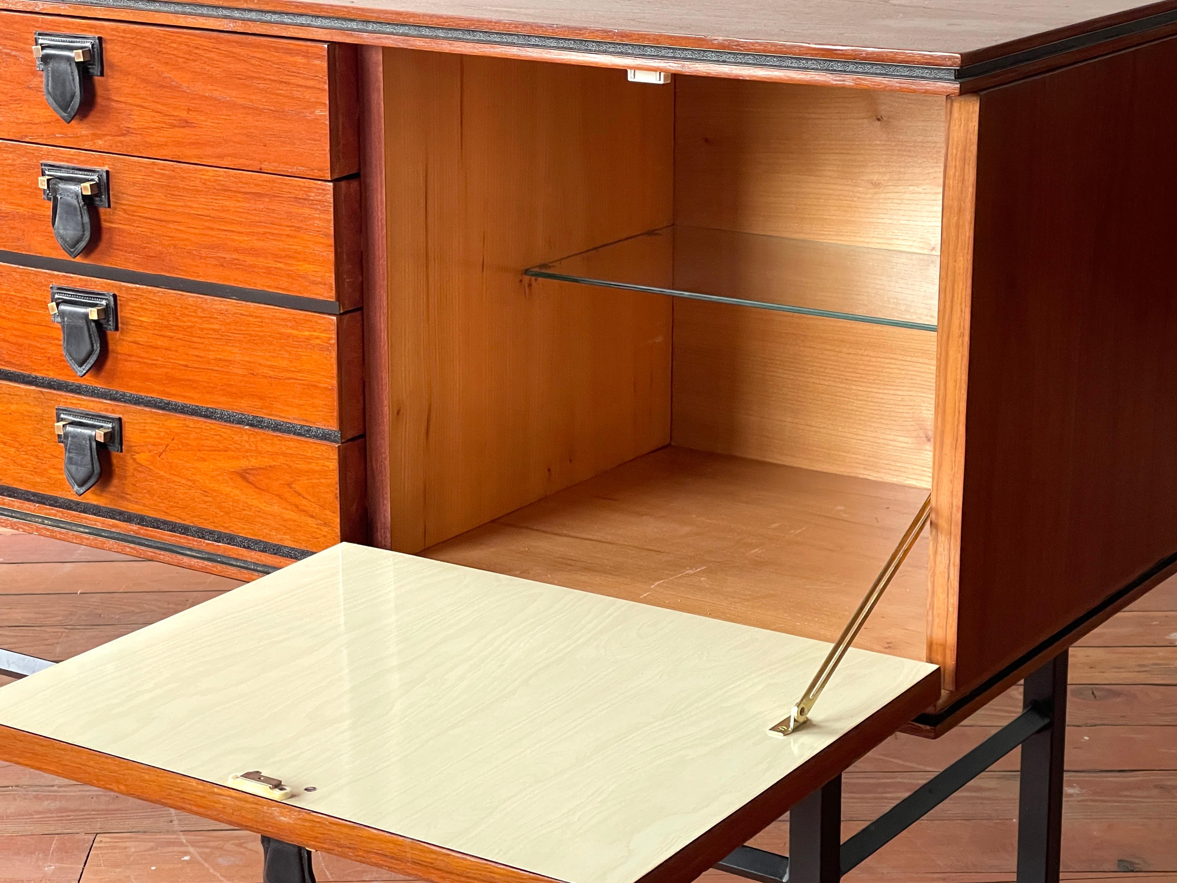 Mid-20th Century Mahogany Sideboard w/ Leather For Sale