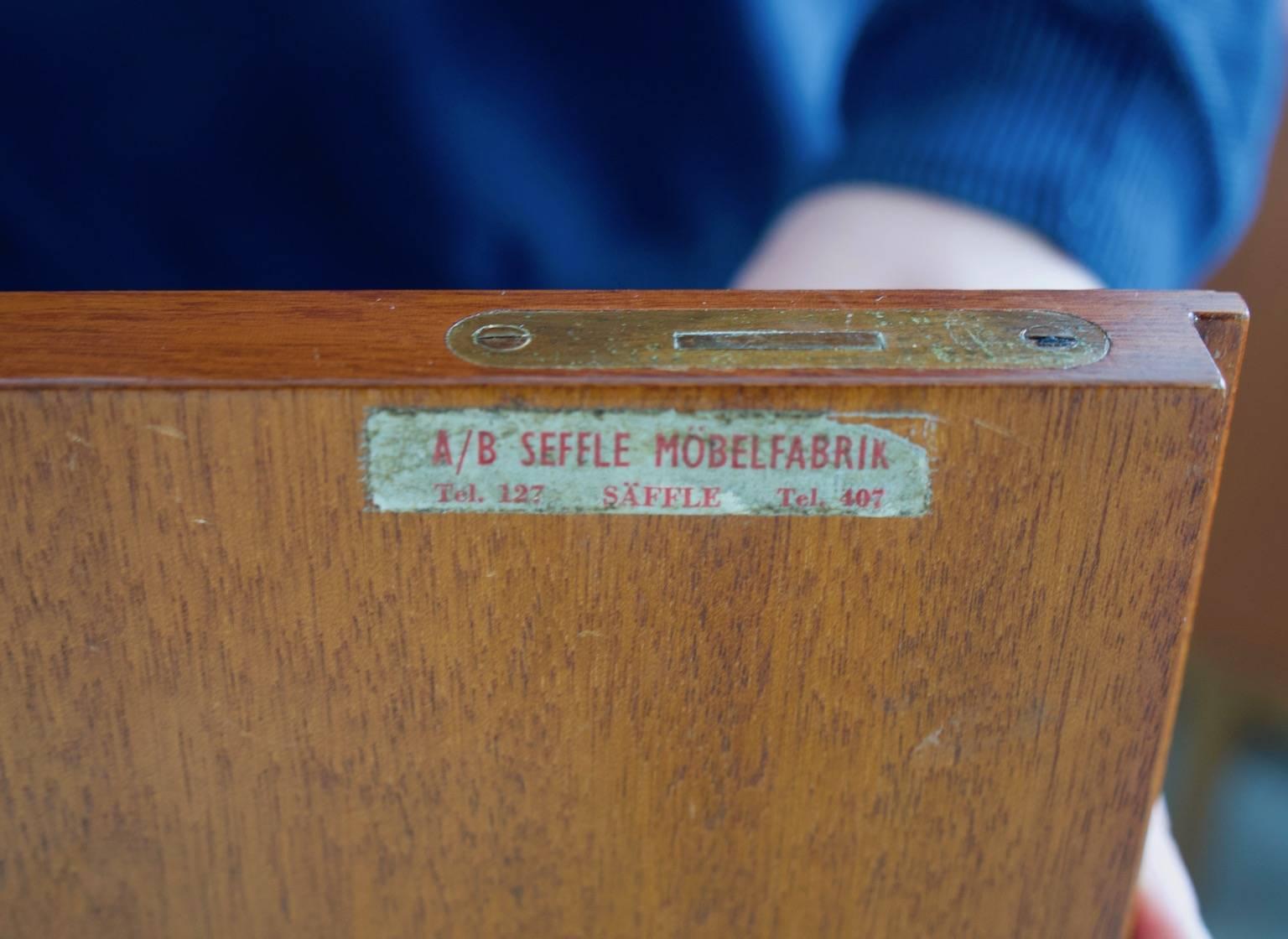 Mahogany Sideboard with Two Doors and Shelves by AB Seffle Mobelfabrik 1