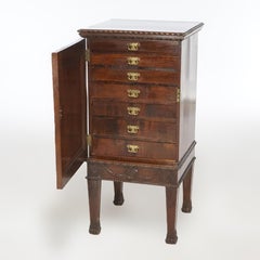 Mahogany Silver Chest with Seven Interior Drawers, Circa 1920