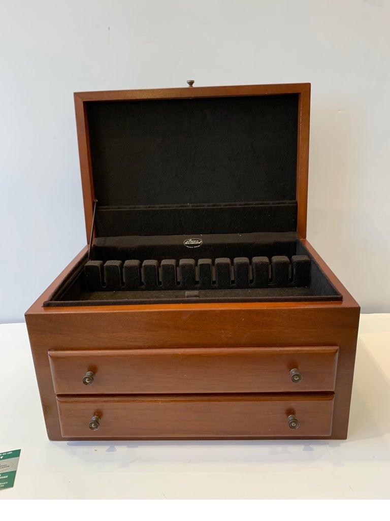 Mahogany Silver Flatware Chest For Sale at 1stDibs