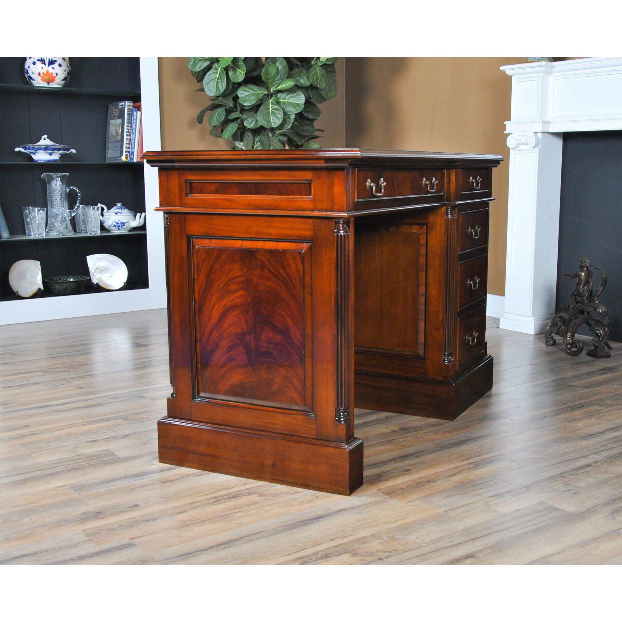 Chippendale Mahogany Single Bank Desk For Sale