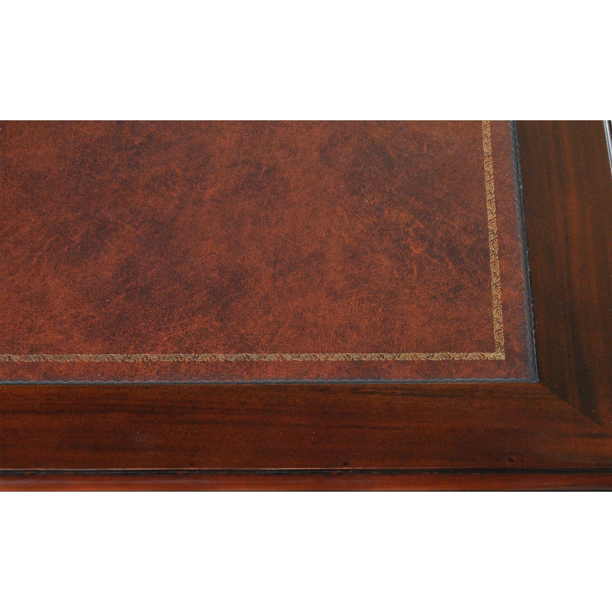 Leather Mahogany Single Bank Desk For Sale