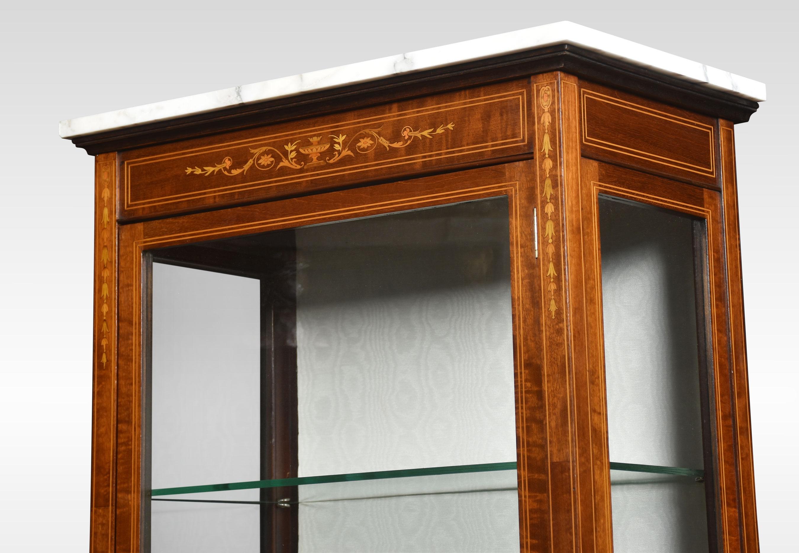 Mahogany Single Door Inlaid Display Cabinet In Good Condition In Cheshire, GB
