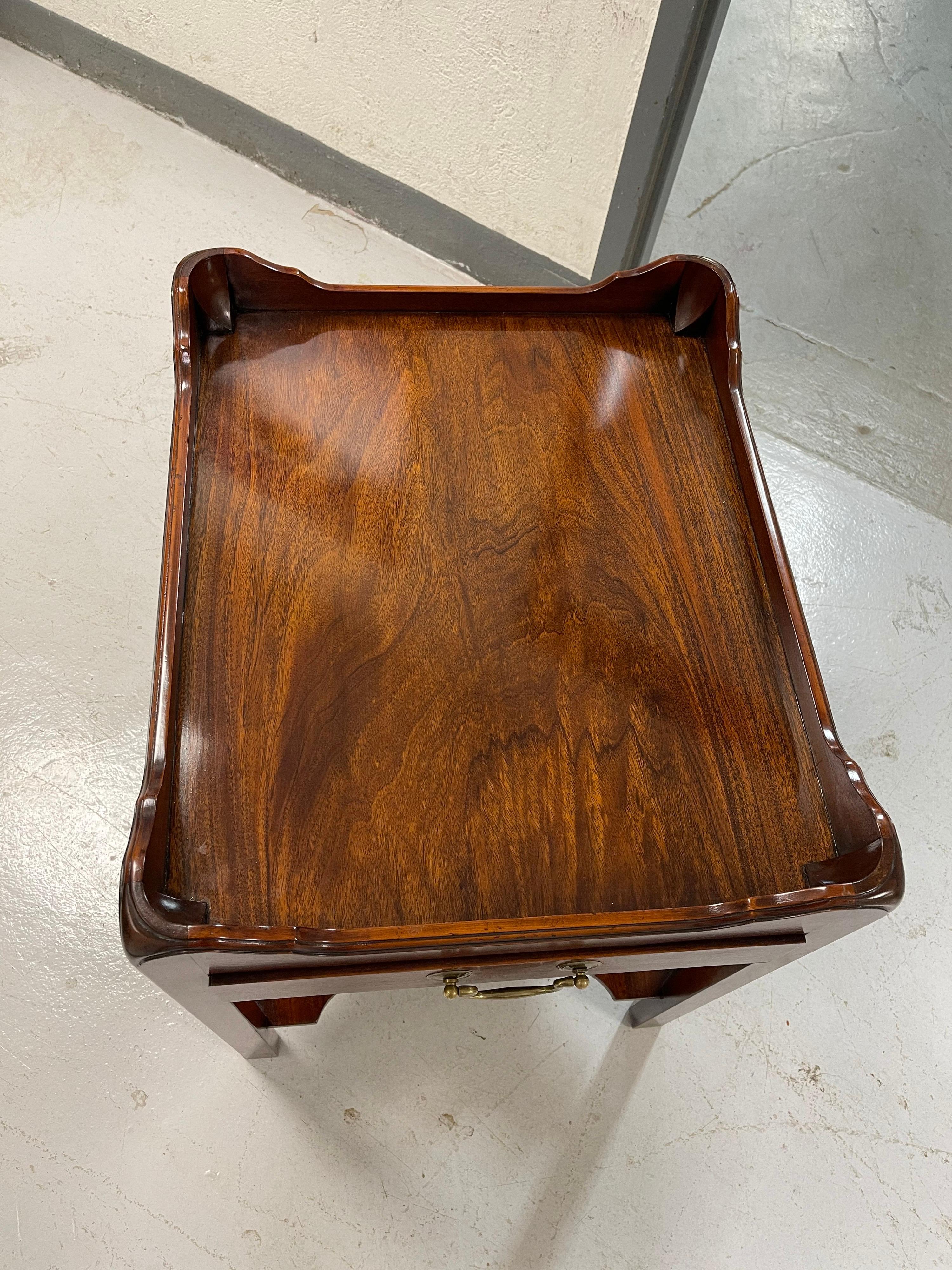 Mahogany Single Drawer Side Table In Good Condition In New York, NY