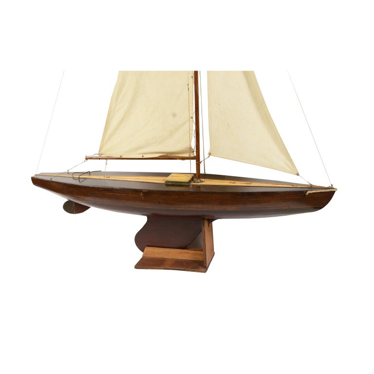 Antiques Nautical Mahogany Sloop Pond Model Made in England in the ...