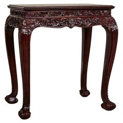 Mahogany Small Table with Rich Woodcarving, circa 1930