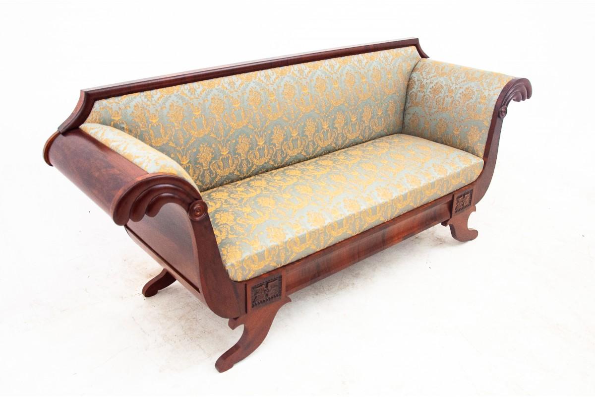 French Mahogany sofa in the Biedermeier style, 19th century.