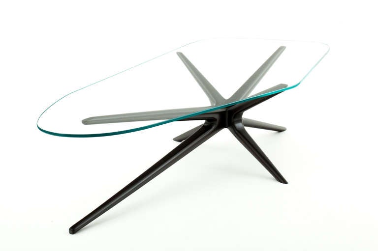Contemporary Mahogany Sputnik Leg Coffee Table