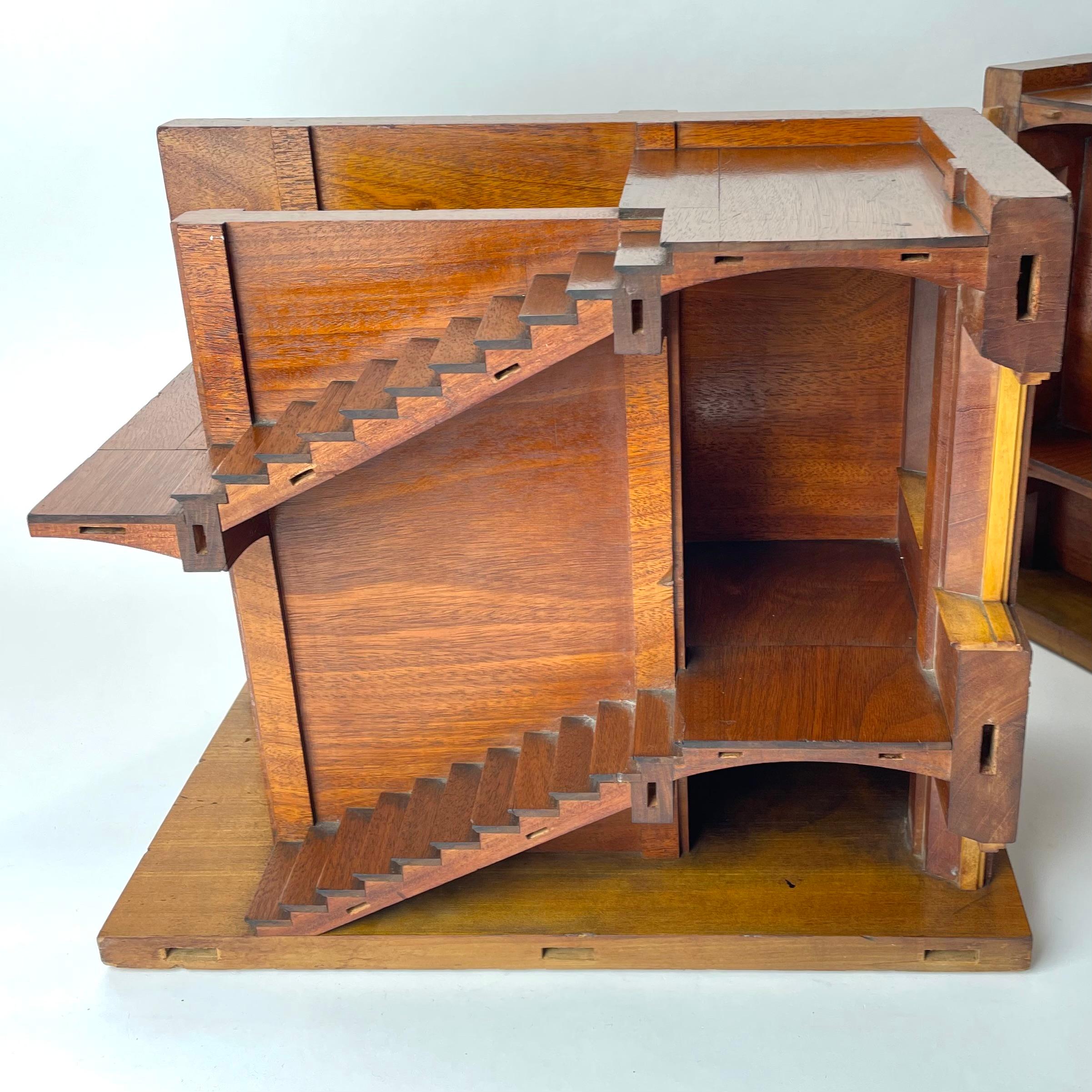 Mahogany Staircase Section Architectural Model, Late 19th/Early 20th C England. For Sale 6