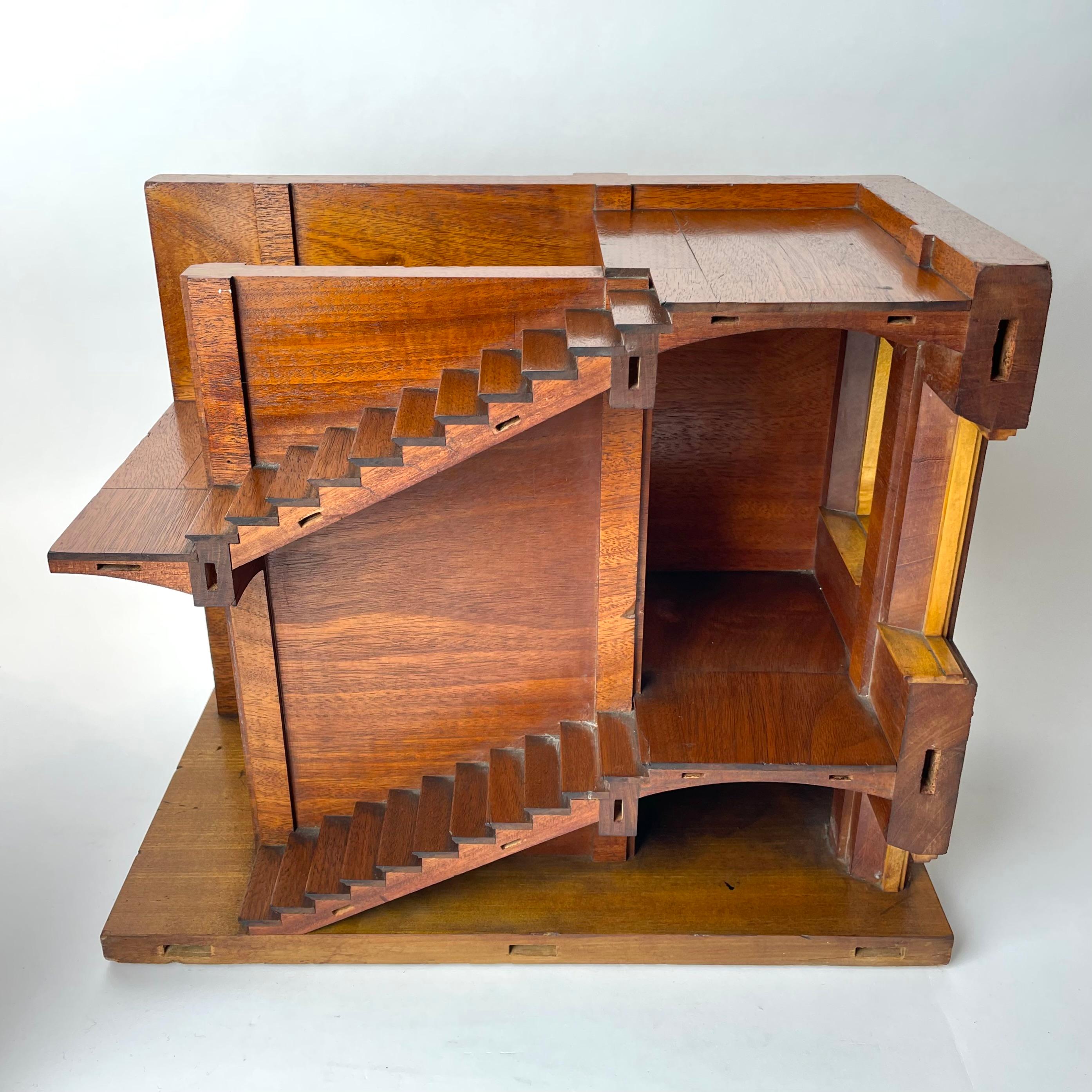 Mahogany Staircase Section Architectural Model, Late 19th/Early 20th C England. For Sale 8