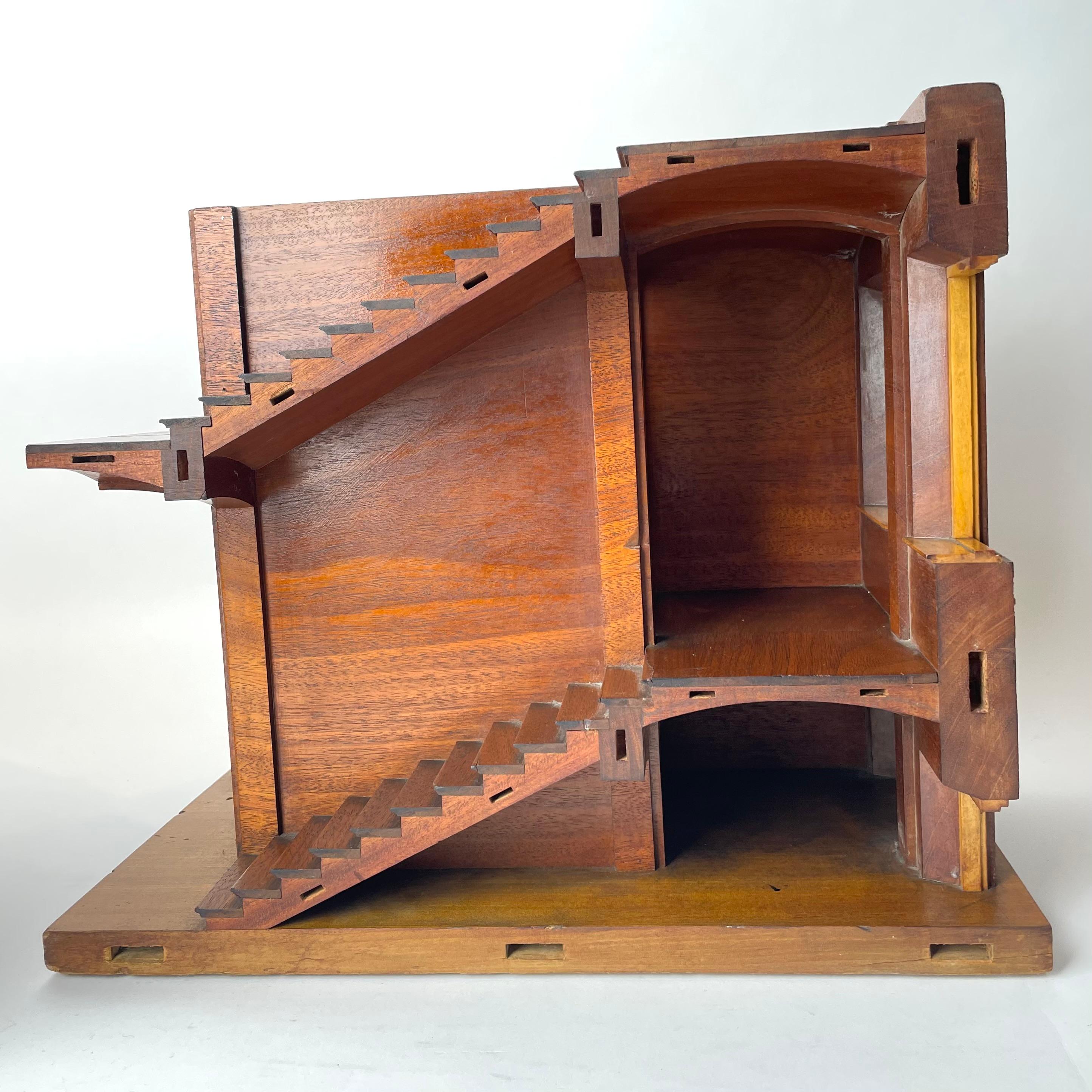 Mahogany Staircase Section Architectural Model, Late 19th/Early 20th C England. For Sale 9