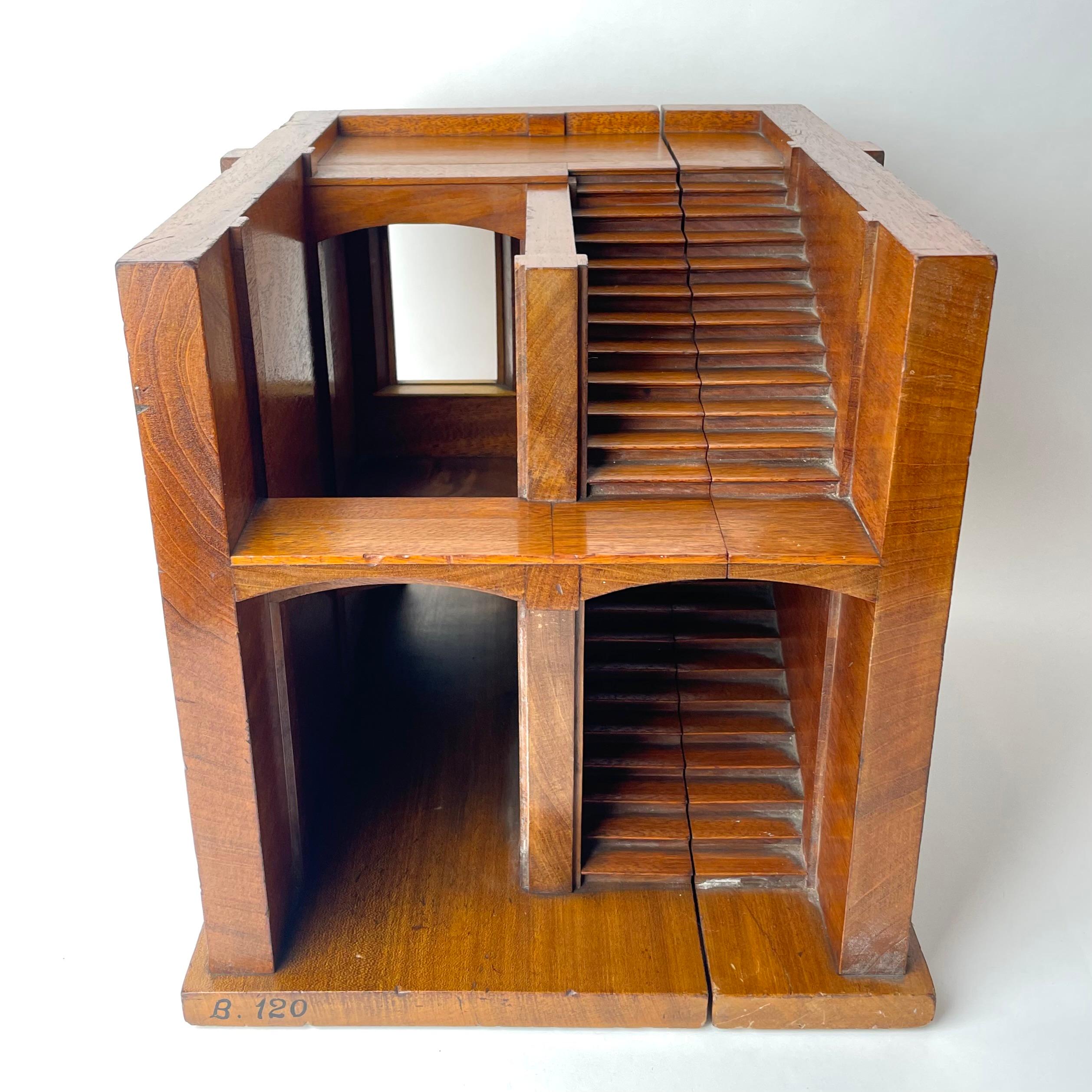 19th Century Mahogany Staircase Section Architectural Model, Late 19th/Early 20th C England. For Sale