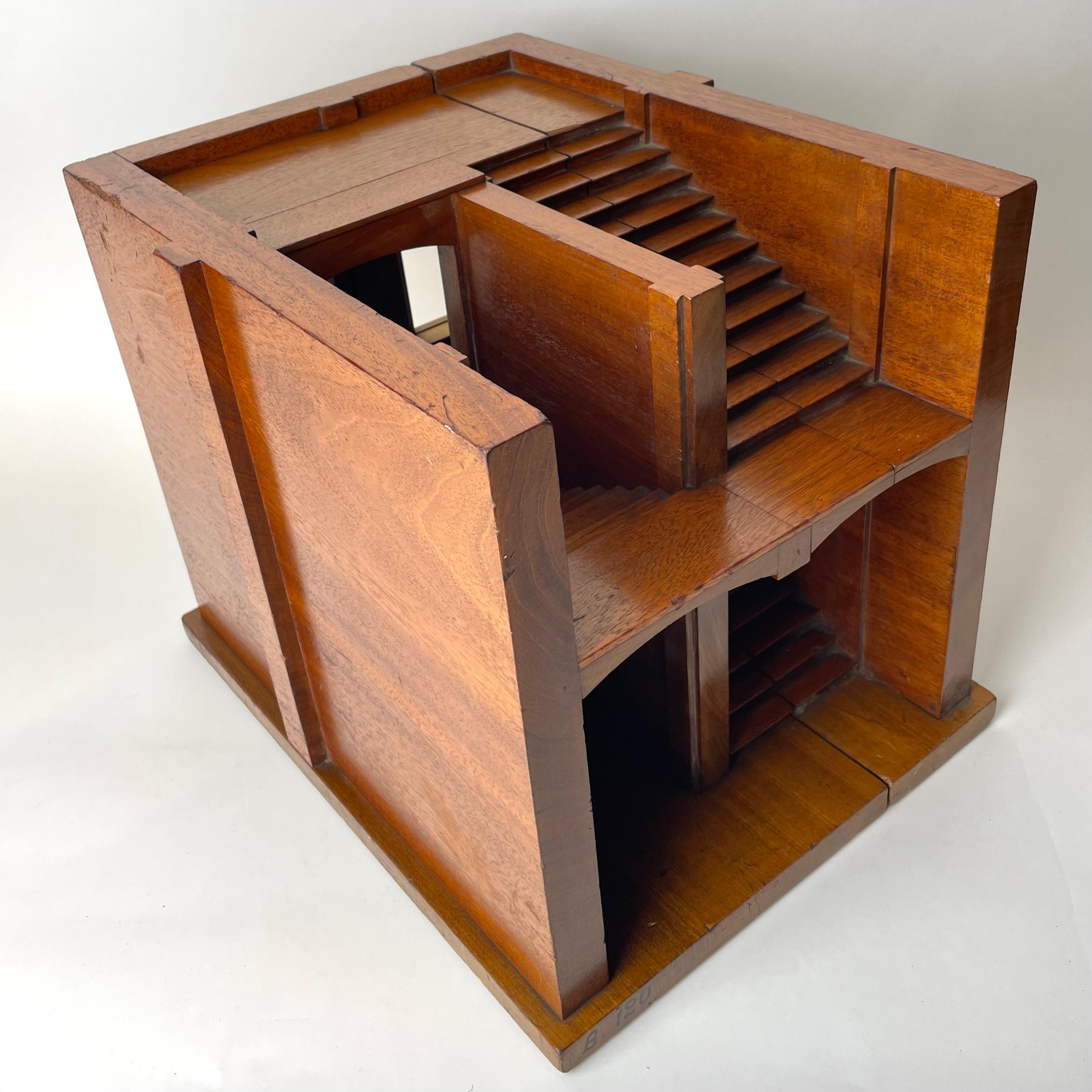 Mahogany Staircase Section Architectural Model, Late 19th/Early 20th C England. For Sale 2