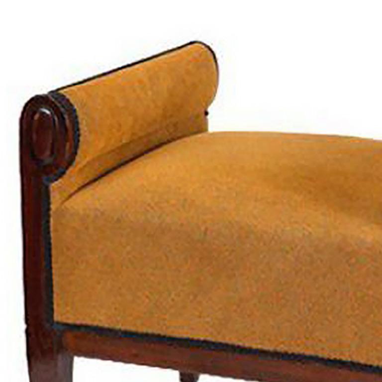 Mahogany veneer stool by Louis Sue & Andre Mare.