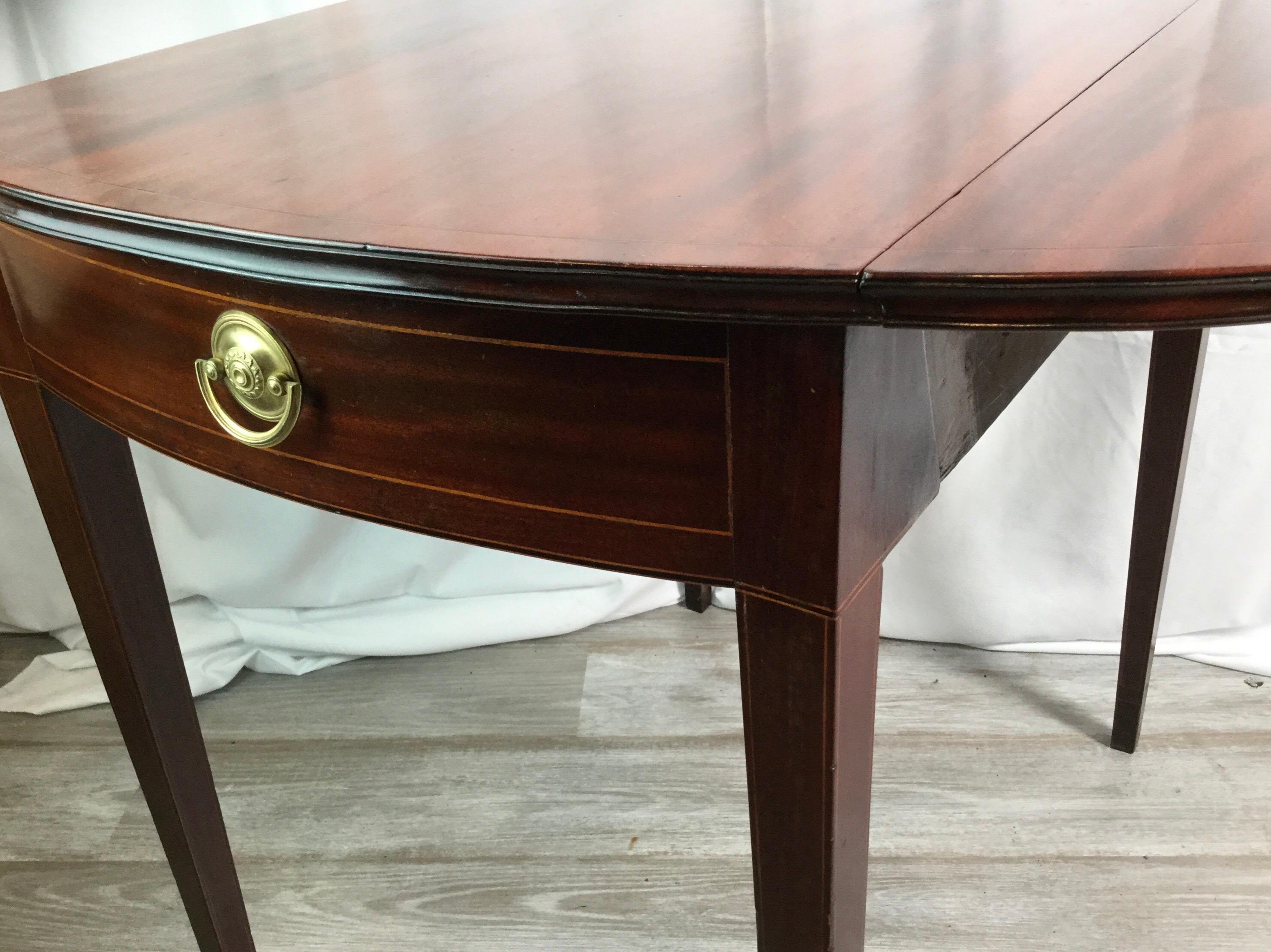 Mahogany String Inlay Pembroke Table For Sale 1