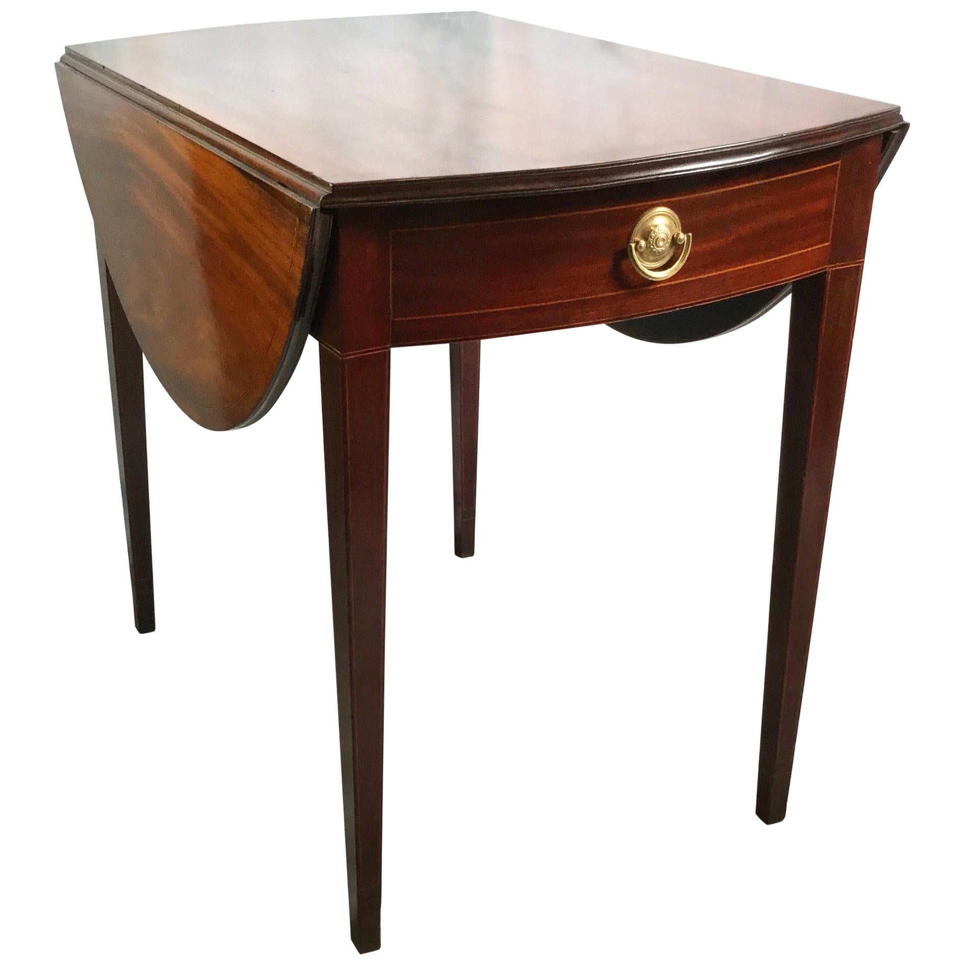 Mahogany String Inlay Pembroke Table For Sale