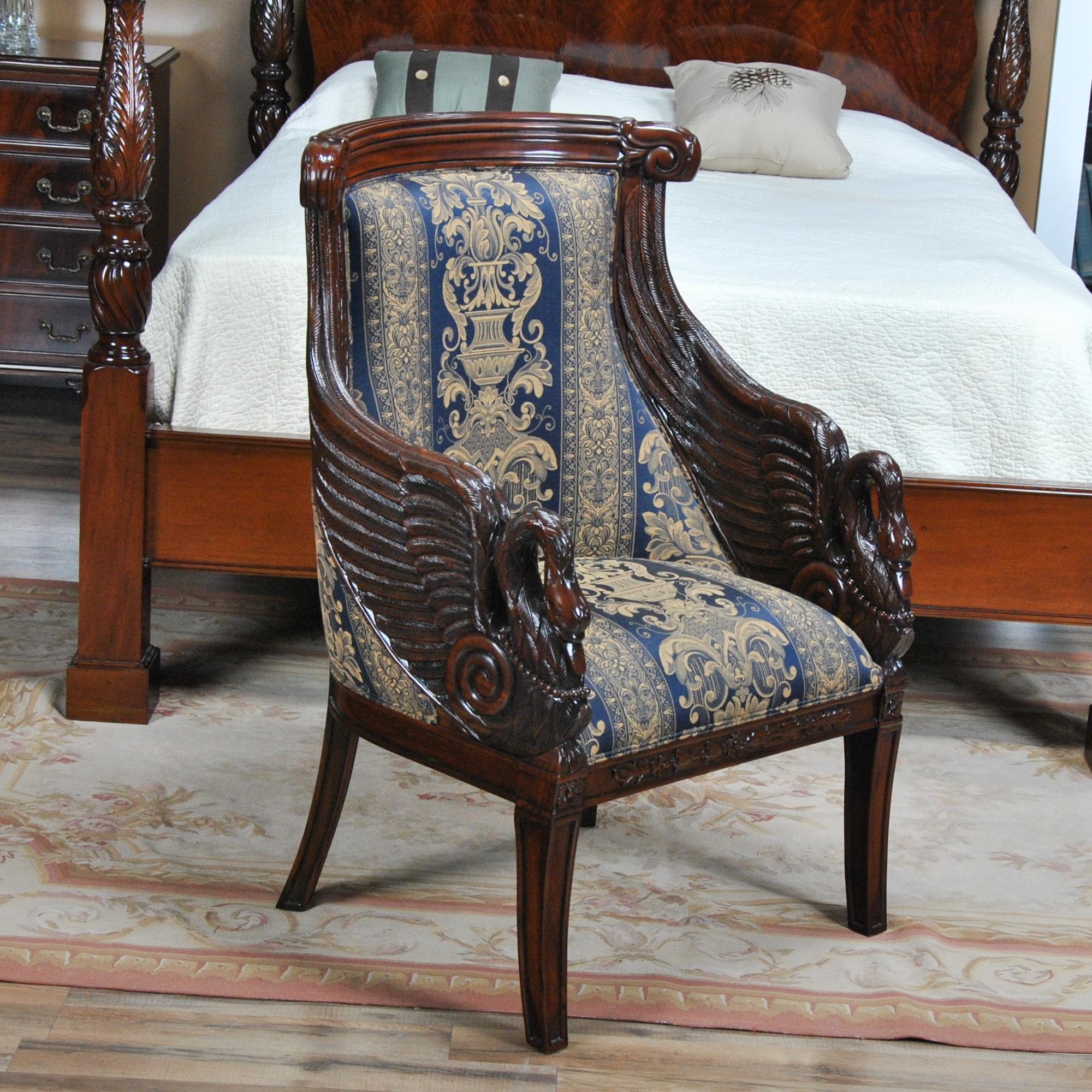 Mahogany Swan Arm Chair For Sale 3