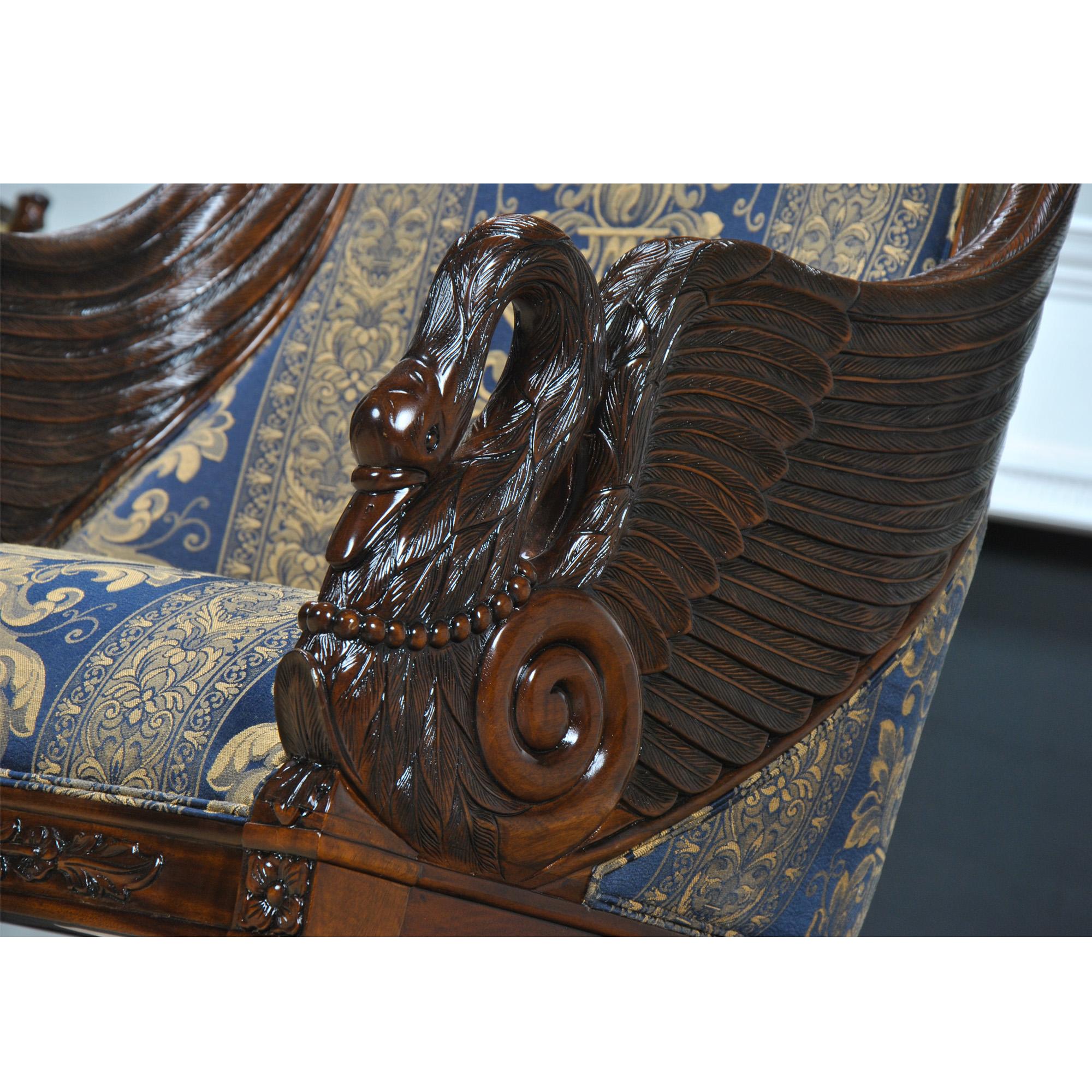 Mahogany Swan Arm Chair In New Condition For Sale In Annville, PA