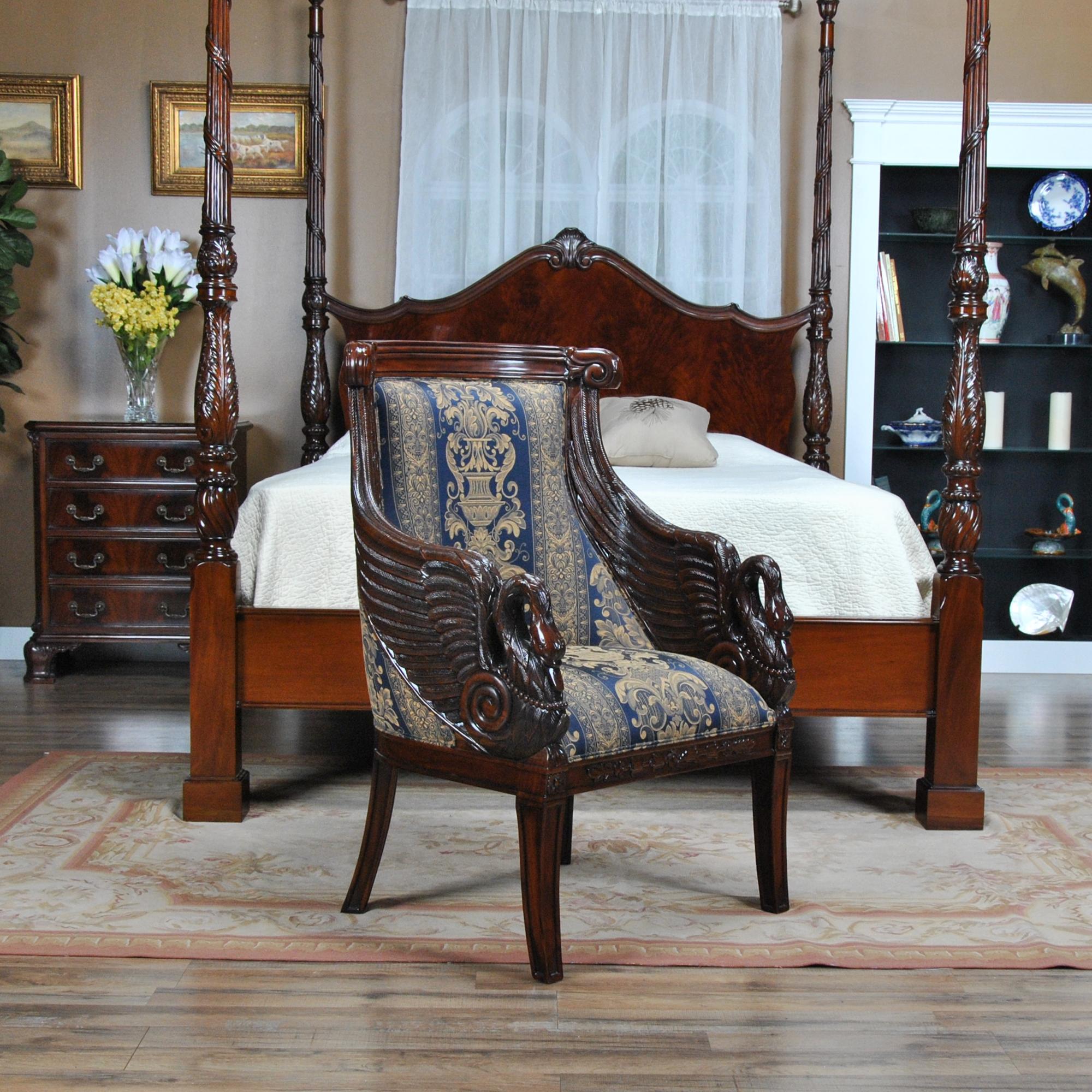 Mahogany Swan Arm Chair For Sale 1