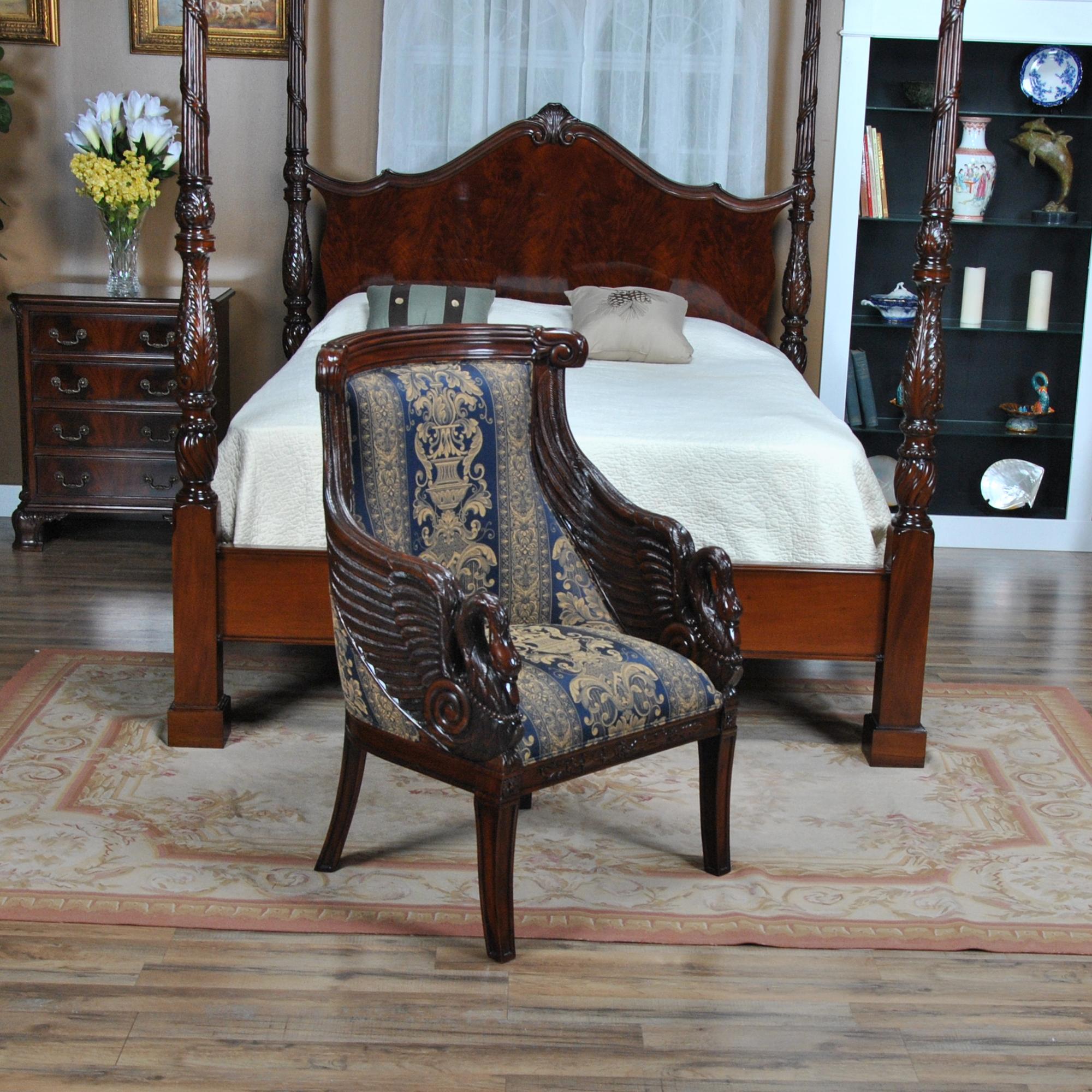Mahogany Swan Arm Chair For Sale 2