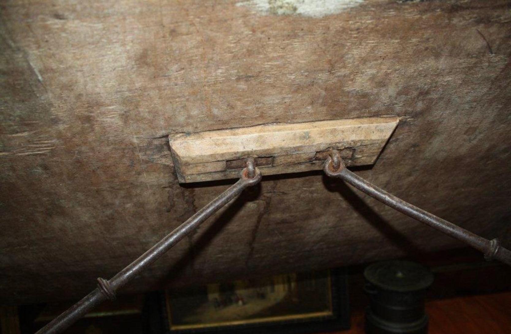 European Mahogany Table Foldable Legs, 17th Century For Sale