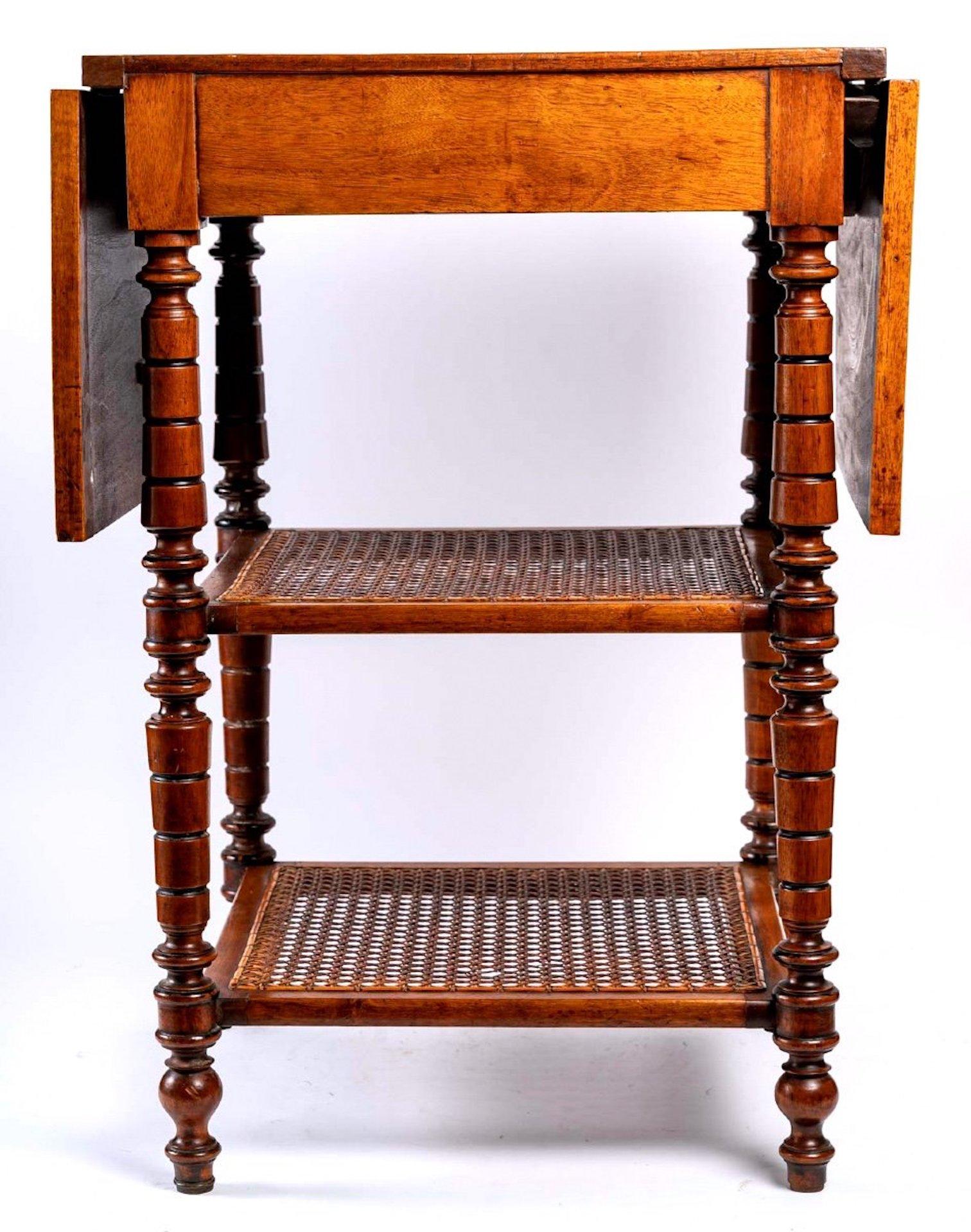 Louis Philippe Mahogany table - pedestal table with shutters - 19th Century 