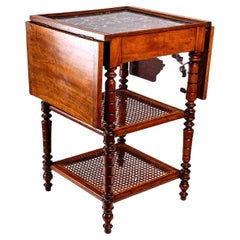 Mahogany table - pedestal table with shutters - 19th Century 