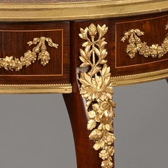 Mahogany Table with Marble Top Attributed to François Linke, French, circa 1890
