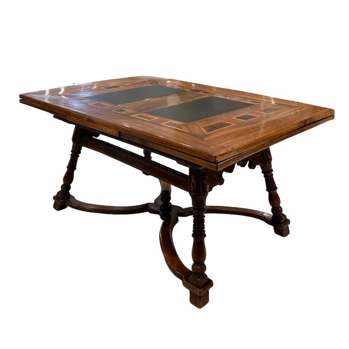 Mahogany Table with Slate Insets
