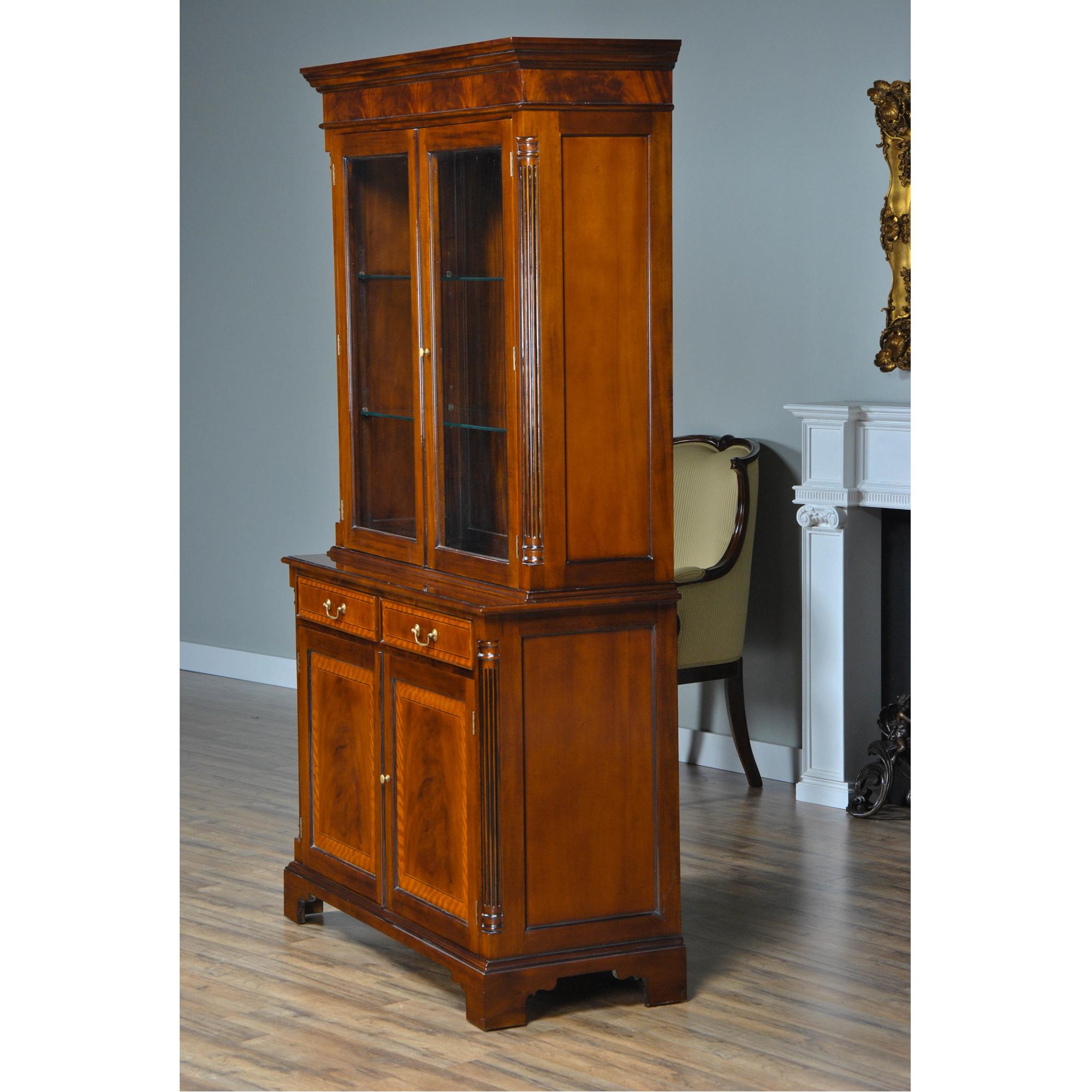 Hand-Carved Mahogany Tall Bookcase For Sale