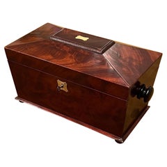Mahogany Tea Caddy, Sarcophagus form, Early 19th Century