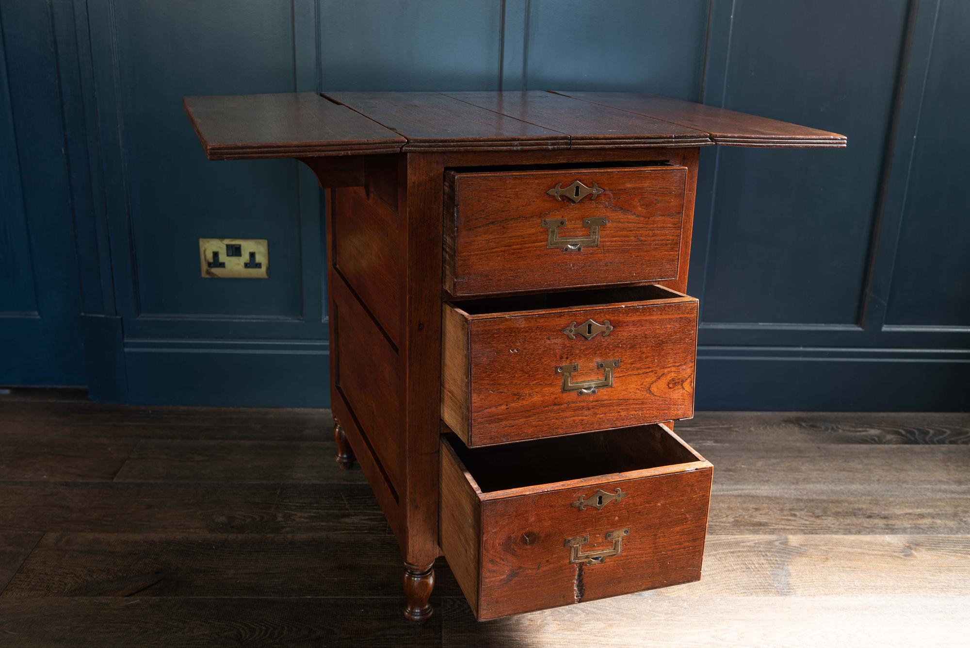 Mahogany and Teak Campaign Cabin Map Table/Chest, English, circa 1800 7