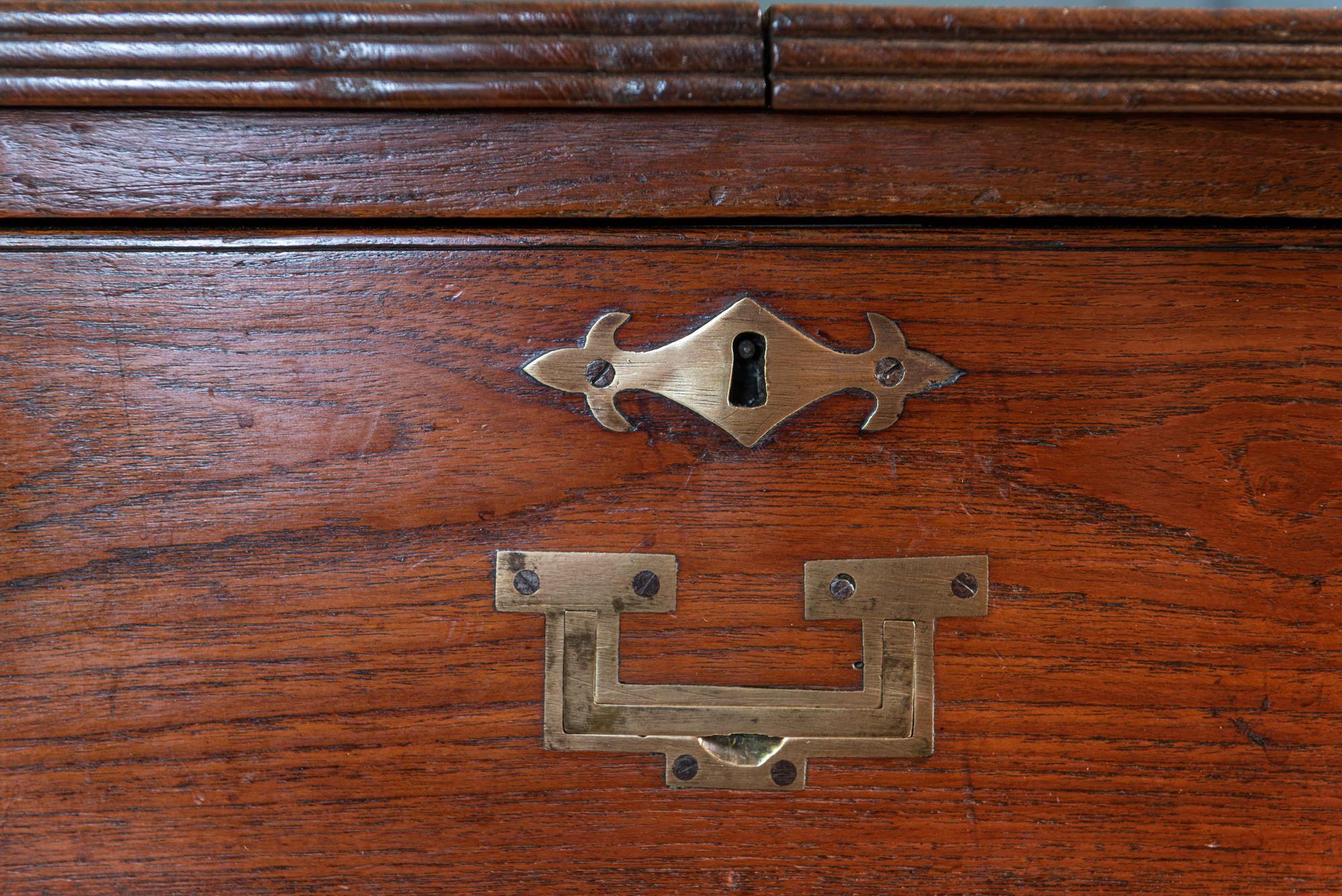 Mahogany and Teak Campaign Cabin Map Table/Chest, English, circa 1800 10