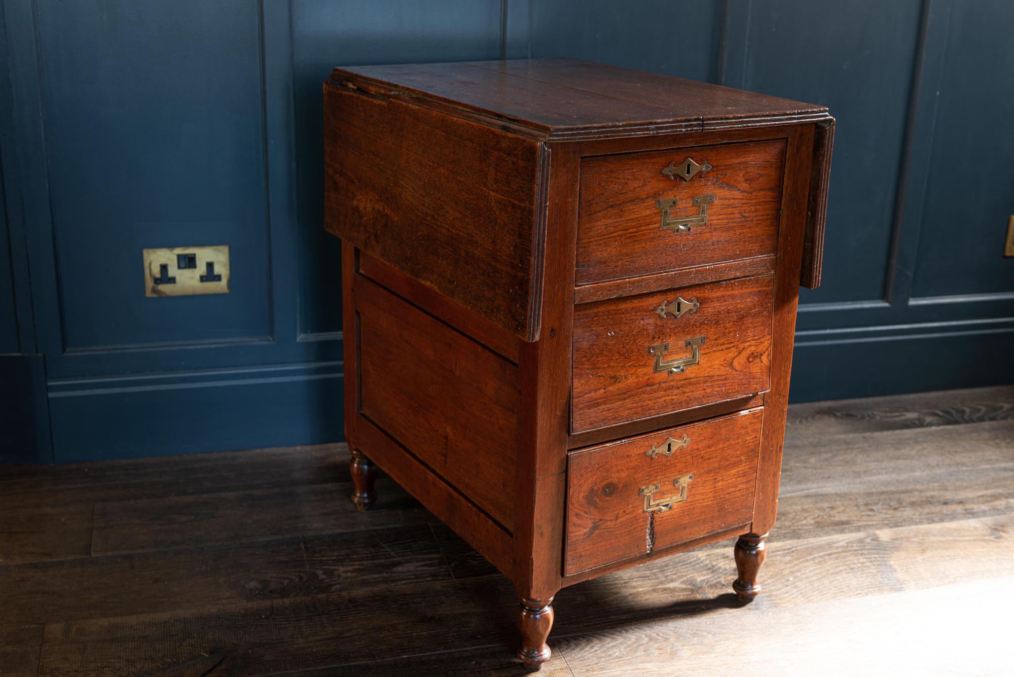 Mahogany and Teak Campaign Cabin Map Table/Chest, English, circa 1800 In Good Condition In Staffordshire, GB