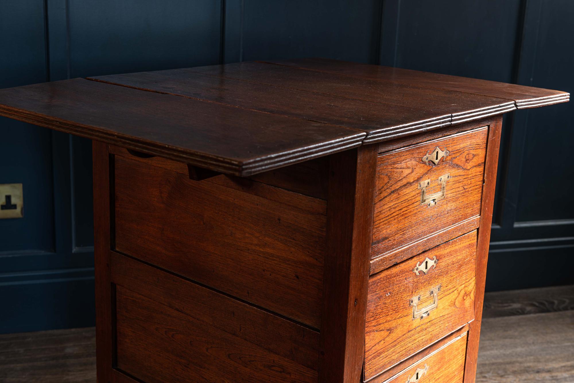 Mahogany and Teak Campaign Cabin Map Table/Chest, English, circa 1800 4