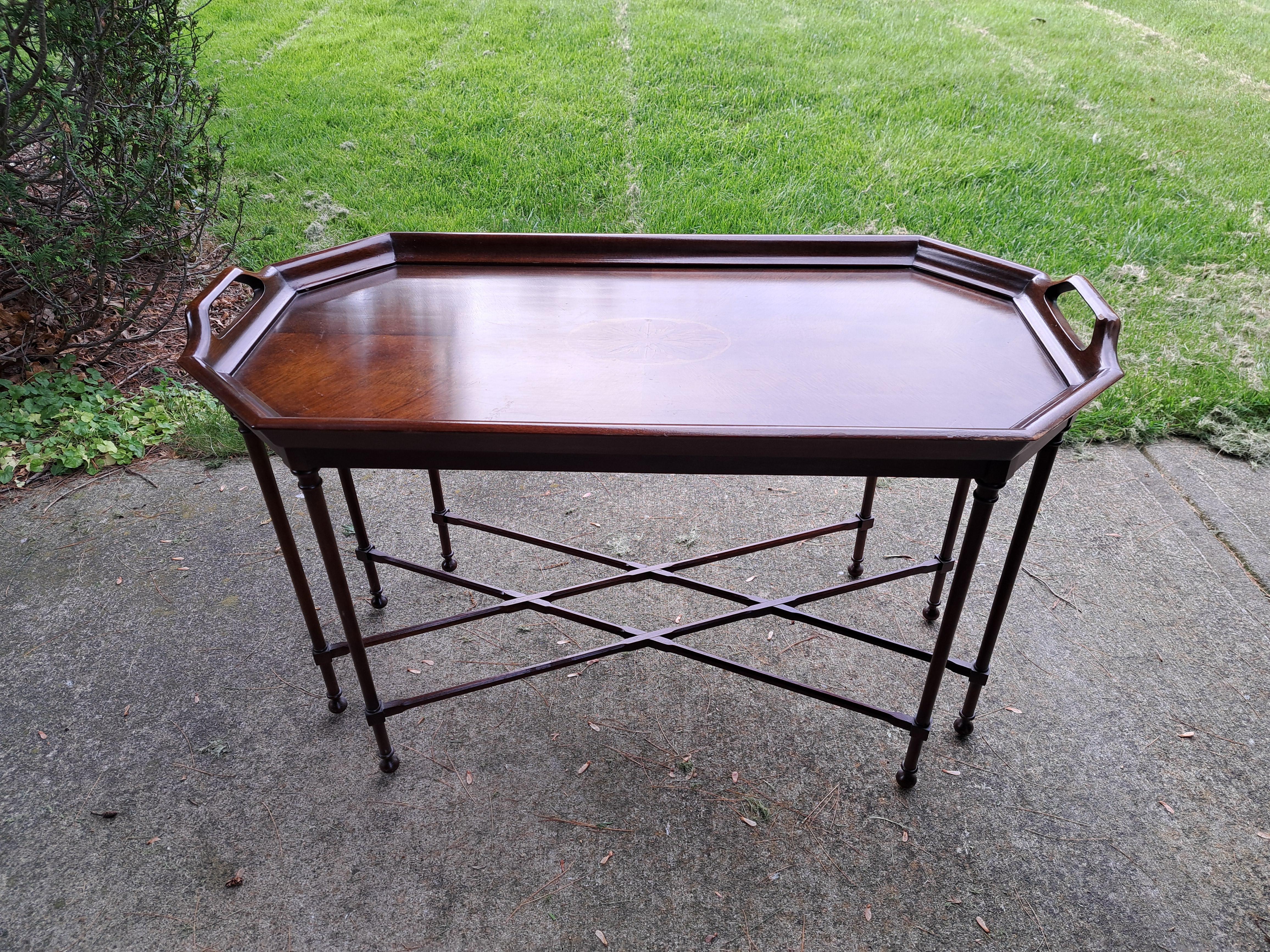 American Mahogany Thin Legged Coffee Table By Councill Craftsmen