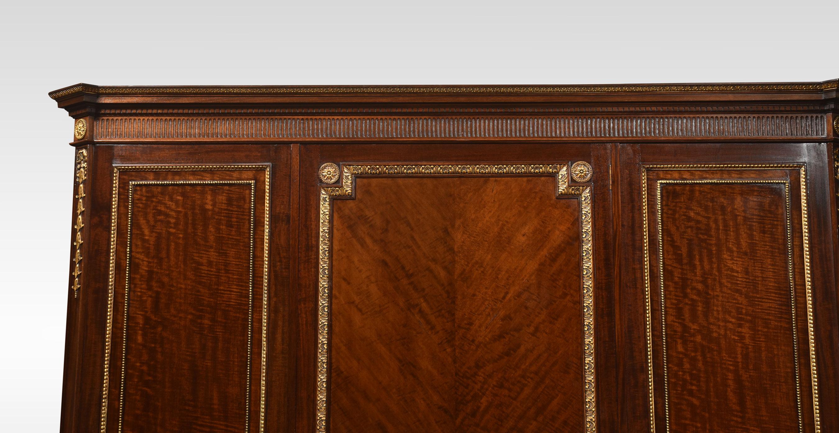 British Mahogany Three-Door Compactum Wardrobe