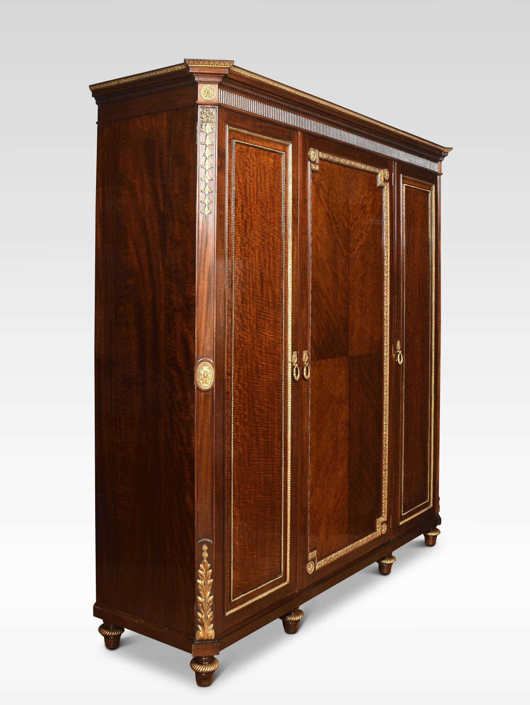 Wood Mahogany Three-Door Compactum Wardrobe