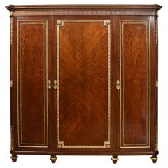 Antique Mahogany Three-Door Compactum Wardrobe