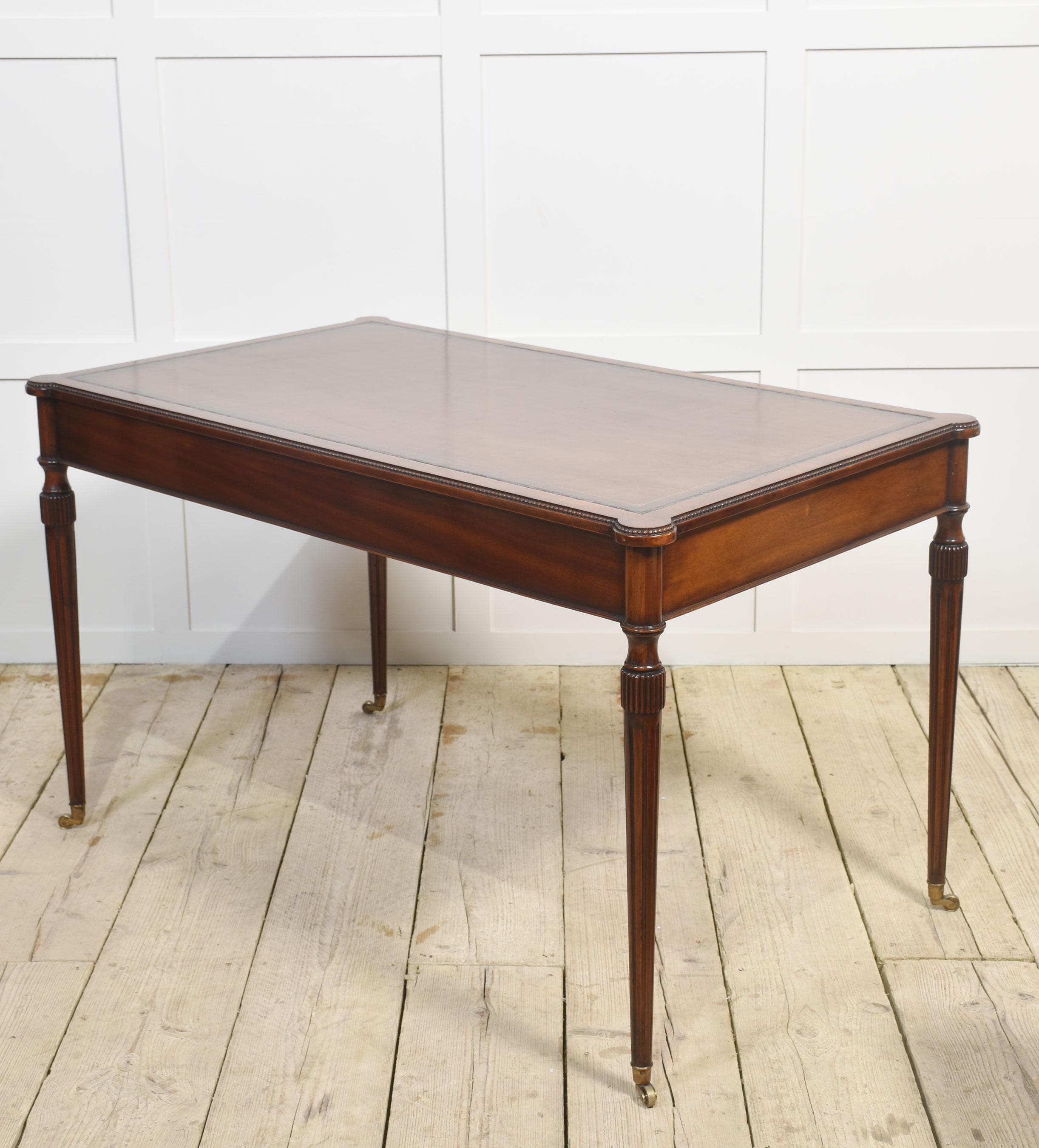Mahogany three drawer writing table For Sale 8