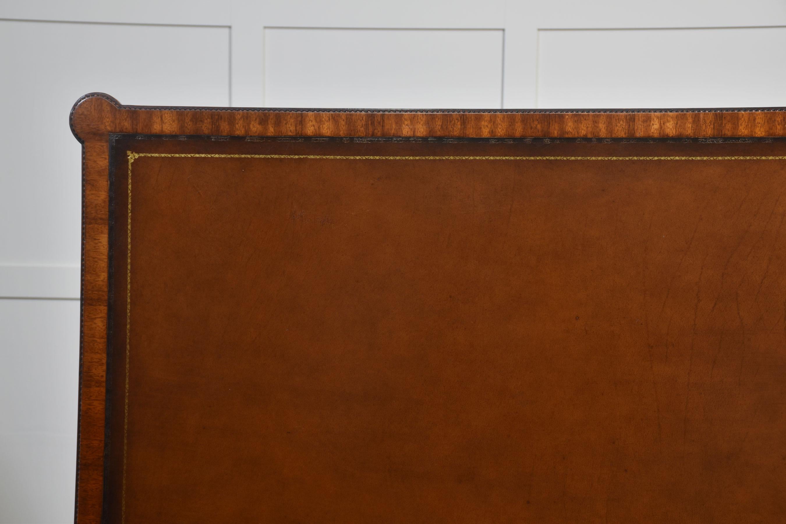 Mahogany three drawer writing table For Sale 10